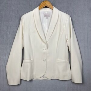 Adelyn Rae Blazer Womens M White Career Preppy Work Office Siren Contemporary